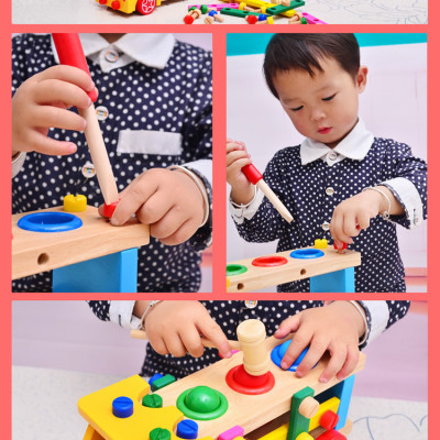 Bộ Đồ Chơi Lắp Ghép Xếp Hình Xe Đập Bóng Bằng Gỗ - Tặng Kèm 01 Tranh Ghép Bằng Gỗ