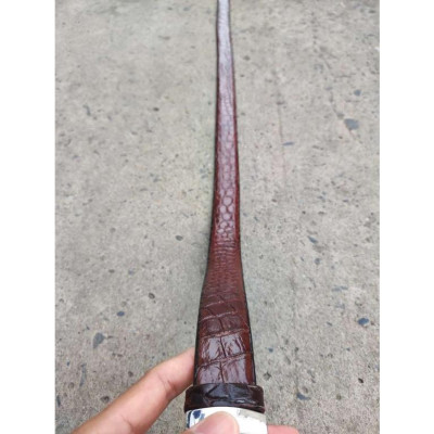 Dây Nịt Nam Da Bụng Hông Cá Sấu Rất Mềm Và Bền TS124B (mặt bạc)