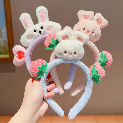 Combo 2  băng đô cài tóc gấu dâu  , tai thỏ bông xinh xắn dễ thương phong cách Hàn Quốc nhiều màu phụ kiện làm đẹp cho phái nữ