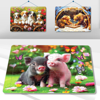 Xếp hình Tia Sáng Đôi bạn heo (48 Mảnh Ghép)