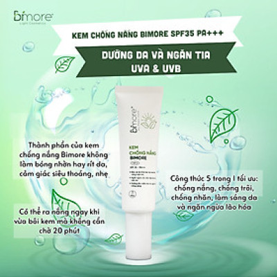 Kem chống nắng Bimore SPF PA+++35 dưỡng da và ngăn tia UVA_UVB_50ml