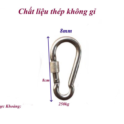 Móc khóa an toàn chốt ren Chất liệu thép mạ kẽm siêu cứng không gỉ an toàn bền bỉ chắc chắn