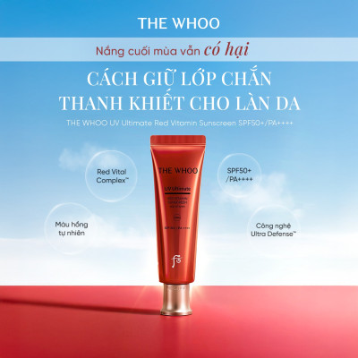 Tinh chất chống nắng chống lão hóa, chống oxy hóa làm dịu da The Whoo UV Red Vitamin Sunscreen 50ml