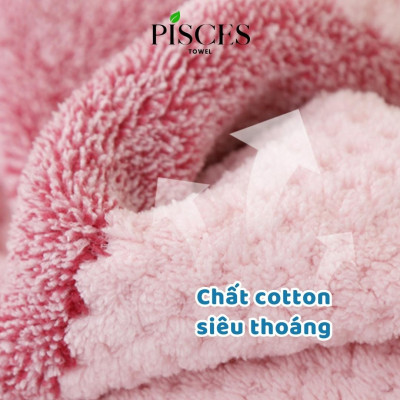 Khăn Mặt PISCES TOWEL 35x75cm Họa Tiết Sọc Cotton Mềm Mại, Khăn Spa Yoga Gym Thể Thao Thấm Hút Mồ Hôi