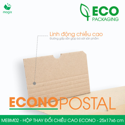 MEBM02 - 25x17x6 cm - 100 hộp carton thay đổi chiều cao siêu tiết kiệm - Hộp đóng sách, hộp gói hàng