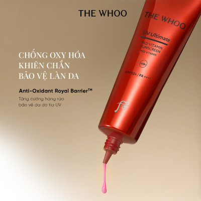Tinh chất chống nắng chống lão hóa, chống oxy hóa làm dịu da The Whoo UV Red Vitamin Sunscreen 50ml