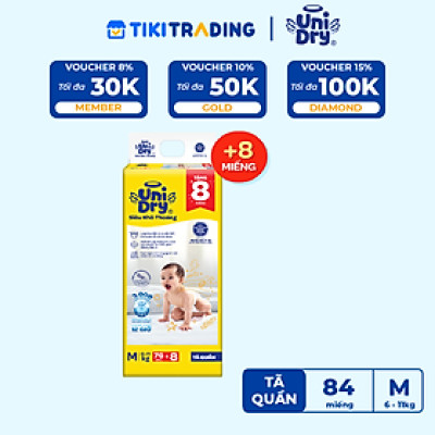 Tã quần UniDry Siêu khô thoáng gói Jumbo mới size M