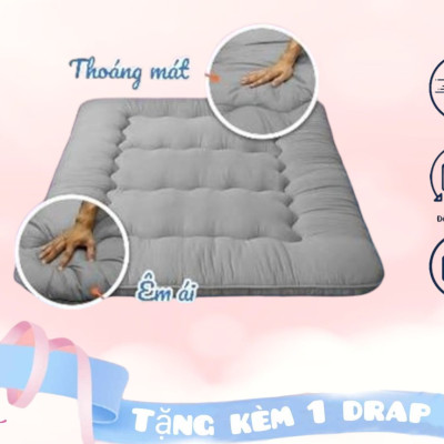 Nệm Ngủ Trải Sàn Xuất Nhật 1m / 1m2 / 1m4 / 1m6 / 1m8 Có Thể Gấp Gọn Dễ Di Chuyển Tặng Kèm Drap Nệm