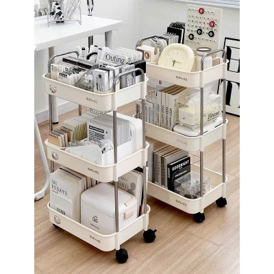 Kệ Gấu Sunmix 3 Tầng Đa Năng, Kệ Để Đồ Khay Nhựa Cao Cấp Khung Inox, Có Bánh Xe Và Tay Cầm Di Chuyển - HÀNG CHÍNH HÃNG MINIIN