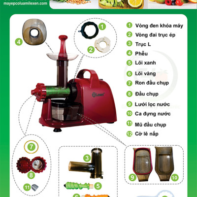 Phễu máy ép điện cỏ lúa mì LEXEN - Hàng chính hãng