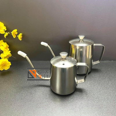 CA RÓT nước VÒI DÀI , rót trà, BÌNH trà (cà phê) [ CÓ NẮP ] - VÒI DÀI INOX SUS 304 CAO CẤP NHIỀU SIZE