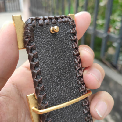 Dây nịt da bụng cá sấu liền tấm 4cm 