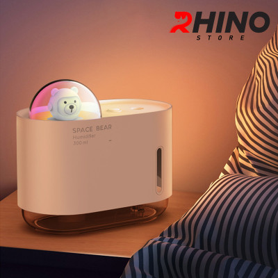 Máy phun sương tạo ẩm Rhino H905, dung tích 300ml, tích hợp đèn ngủ hàng chính hãng