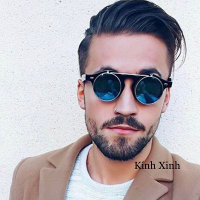 Kính râm cận 2 Tròng 2in1 Lật Nắp Đa Năng Phong Cách Retro 