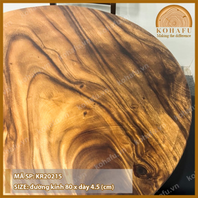 Mặt Bàn Tròn Gỗ Me Tây KOHAFU Đường Kính 80cm - HÀNG Y HÌNH