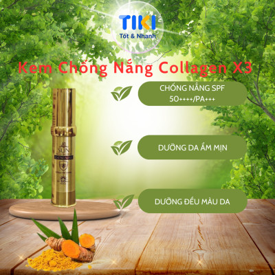 Kem Chống Nắng Collagen X3 Spf 50+++ Kem Chống Nắng Lâu Trôi Dưỡng Trắng Da Đông Anh Chính Hãng 50g