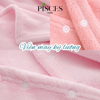 Khăn Ủ Áo Choàng Tắm PISCES TOWEL Có Mũ Cho Bé Hình Vịt Donan Ngộ Nghĩnh Mềm Mại Thấm Hút Tốt