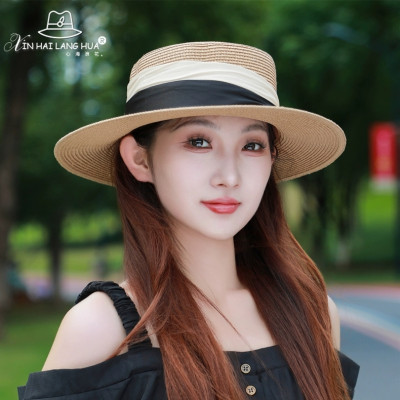 Nón vành nhỏ fedora chất liệu cói mũ rộng vành đi biển phối đai đen trắng thời trang Hàn Quốc  Chất liệu cói thoáng mát   Kích thước vành rộng 5cm