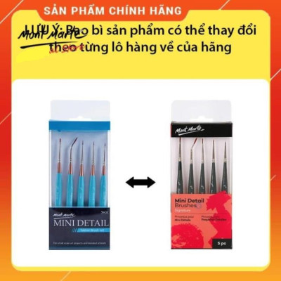 Bộ 5 Cọ Mini Detail Mont Marte - Mini Detail Brushe Set 5pc - BMHS0033