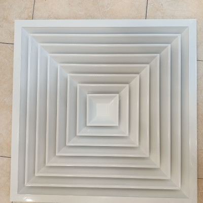 Cửa gió khuếch tán 600x600, miệng gió điều hòa âm trần nhôm sơn tĩnh điện