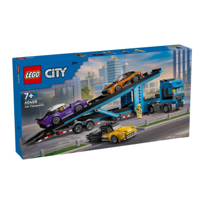 LEGO CITY 60408 Đồ Chơi Lắp Ráp Xe Tải Vận Chuyển Xe Đua Thể Thao (998 chi tiết)