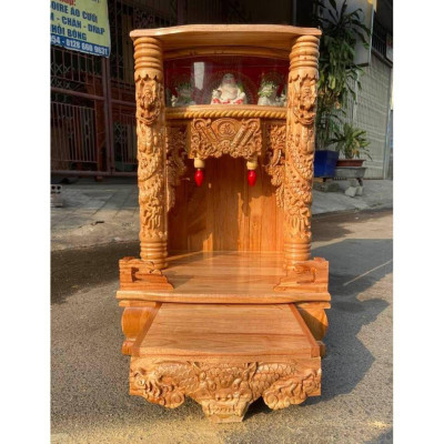 Bàn thờ thần tài ông địa có hộp đèn 42 x 68cm , bàn thờ ông địa gỗ , bàn thờ gỗ hộp đèn