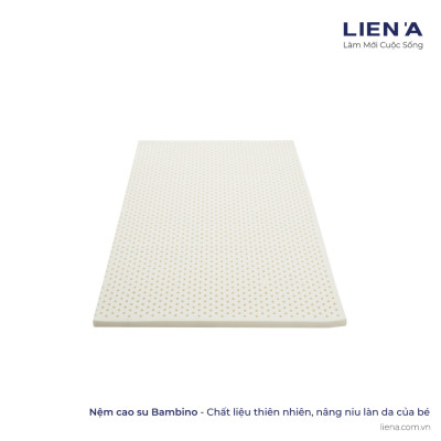 { TẶNG GỐI } Đệm Cao Su Em Bé Liên Á Bambino - Cao 5cm - Nệm Cũi Em Bé Cao Su Thiên Nhiên 100%