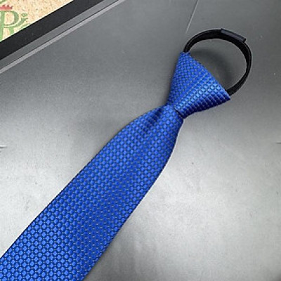 Cà vạt nam mẫu thắt sẵn dây kéo bản nhỏ 6cm mẫu xanh bích chấm chìm