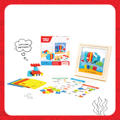 Đồ Chơi Bộ Lắp Ráp Khung Tranh Cá TOONYKIDS - Đồ Chơi Thông Minh Cho Bé - Creative Picture Farme TN00522 [Tặng Kèm Sticker]