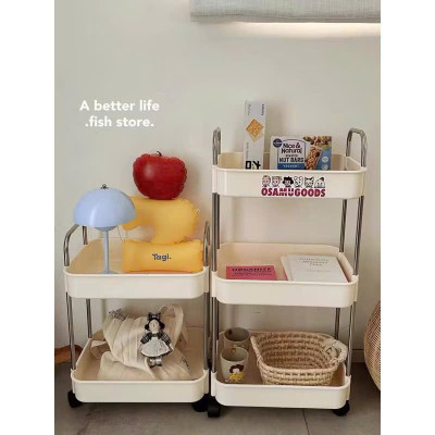 Kệ Gấu Sunmix 3 Tầng Đa Năng, Kệ Để Đồ Khay Nhựa Cao Cấp Khung Inox, Có Bánh Xe Và Tay Cầm Di Chuyển - HÀNG CHÍNH HÃNG MINIIN
