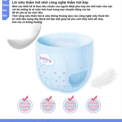 Tã quần  Amico nội địa Nhật size M58+6