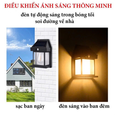 Bộ 2 Đèn Năng Lượng Mặt Trời Gắn Cột Cổng Tự Động Bật Tắt – Thiết Kế Ngôi Nhà Độc Đáo, Loại Cao Cấp