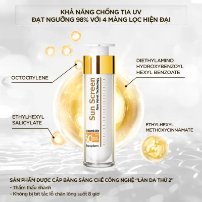 Gel chống nắng KHÔNG MÀU cho da nhạy cảm Frezyderm Sun Screen Velvet Face SPF 50+ 50ml