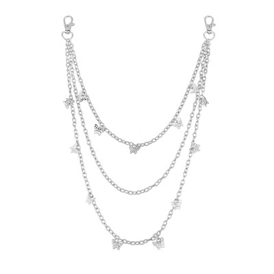 Chain đeo quần xích đeo quần áo thời trang mix 3 tầng cánh bướm cá tính nổi bật giữa đám đông