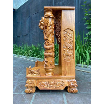 Bàn thờ thần tài Gõ Lào 60 x 98cm , bàn thờ ông địa cao cấp , hàng liền khối