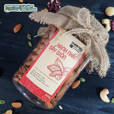 Hạt hạnh nhân sấy Chami 500G NHẬP KHẨU MỸ CHÍNH NGẠCH LOẠI 1 giúp Giảm cân Đẹp dáng, giàu RIBOFLAVIN, hợp Eat Clean.