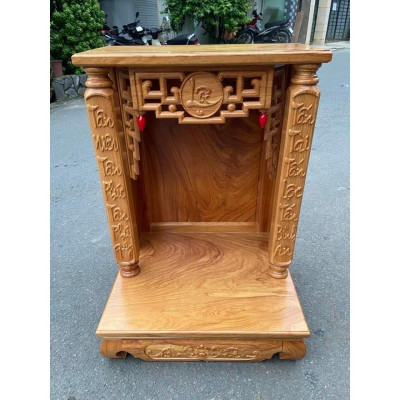 bàn thờ ông địa hàng vip , bàn thờ gỗ Bàn thờ thần tài ông địa gỗ Gõ Đỏ 60 x 81cm