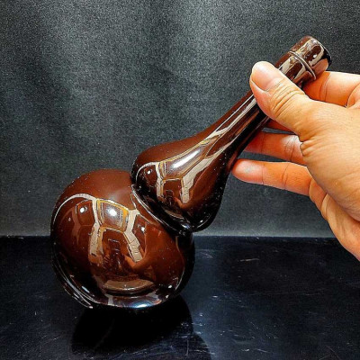 Nậm Rượu 500ML gốm men sứ cao cấp mẫu Hồ Lô cao màu nâu bóng - Nậm Đựng Rượu chất lượng đảm bảo (L1)