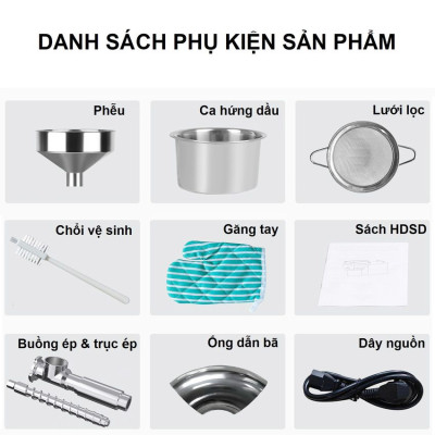 Máy ép dầu ăn thực vật dùng trong gia đình thương hiệu Mỹ cao cấp Septree X6 - Công suất 1150W - Hàng nhập khẩu (BH 1 NĂM)