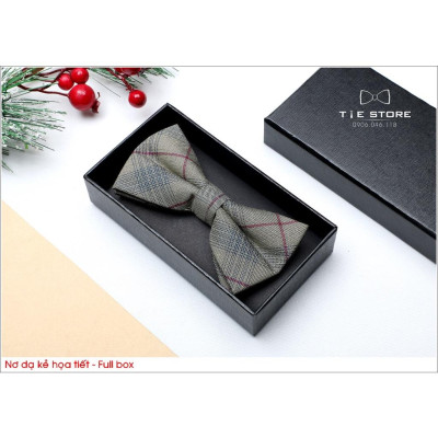 NHIỀU MẪU Nơ Đeo Cổ Nam Chú Rể Chất Dạ Kẻ Cao Cấp, Nơ Nam Đẹp, Nơ MC Ca Sỹ - Full box