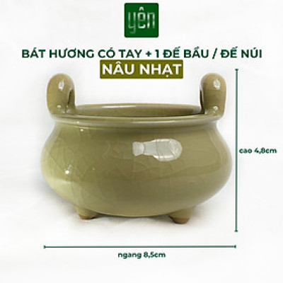 Bát Hương Bát Nhang Thảo Mộc Yên Bằng Sứ Cao Cấp Cao 5cm Size Vừa Màu Sắc Phong Thủy Trang Trí Bàn Thờ Dâng Hương