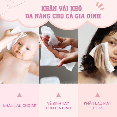 Khăn lau vải khô cao cấp Enjoy mềm dai đa năng giao nhanh chăm sóc bé yêu