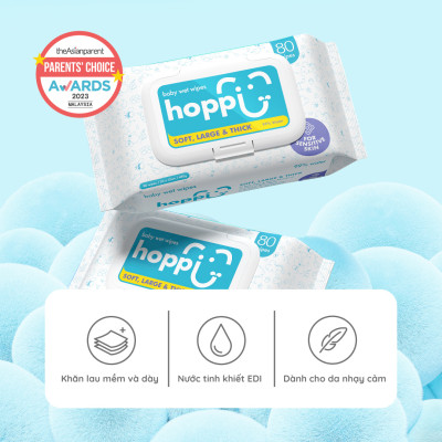 Khăn giấy ướt Hoppi không cồn không mùi giành cho bé