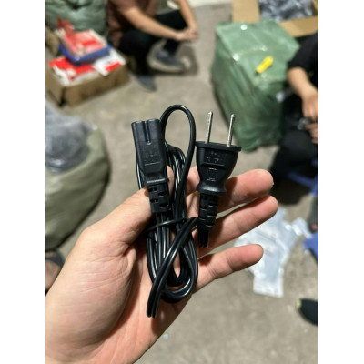 Dây nguồn 2 chân, cáp nguồn đầu chui số 8 dành cho đèn sạc, quạt sạc, loa kéo, máy in nhiệt... - Hàng nhập khẩu