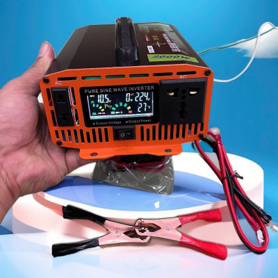 Hàng Nhật - Bộ Kích Điện 12V Lên 220V 2000W Sóng Sin Chuẩn, Màn Hình LED Hiển Thị Vôn, Dòng Tải, Nhiệt Độ | Loại Cao Cấp Bền Bỉ