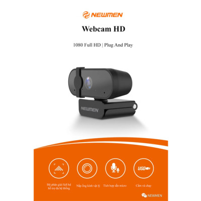Webcam Newmen CM303 Full HD (1080p) - Hàng Chính Hãng