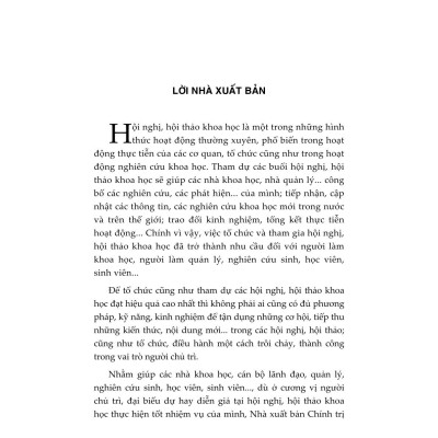 Phương pháp, kỹ năng, kinh nghiệm chủ trì, tham dự hội nghị, hội thảo khoa học (Xuất bản lần thứ hai) - bản in 2024