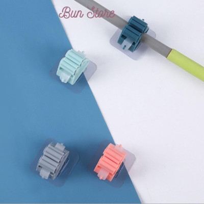 Móc dán tường kẹp giữ cây lau nhà, móc dính tường treo chổi chịu lực tốt Miếng dính tường đa năng siêu chắc