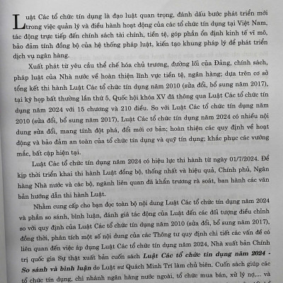 Luật Các Tổ Chức Tín Dụng Năm 2024 - So Sánh và Bình Luận