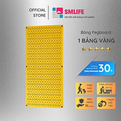 Bảng treo dụng cụ SMLIFE Pegboard đứng 80×40 – Vàng